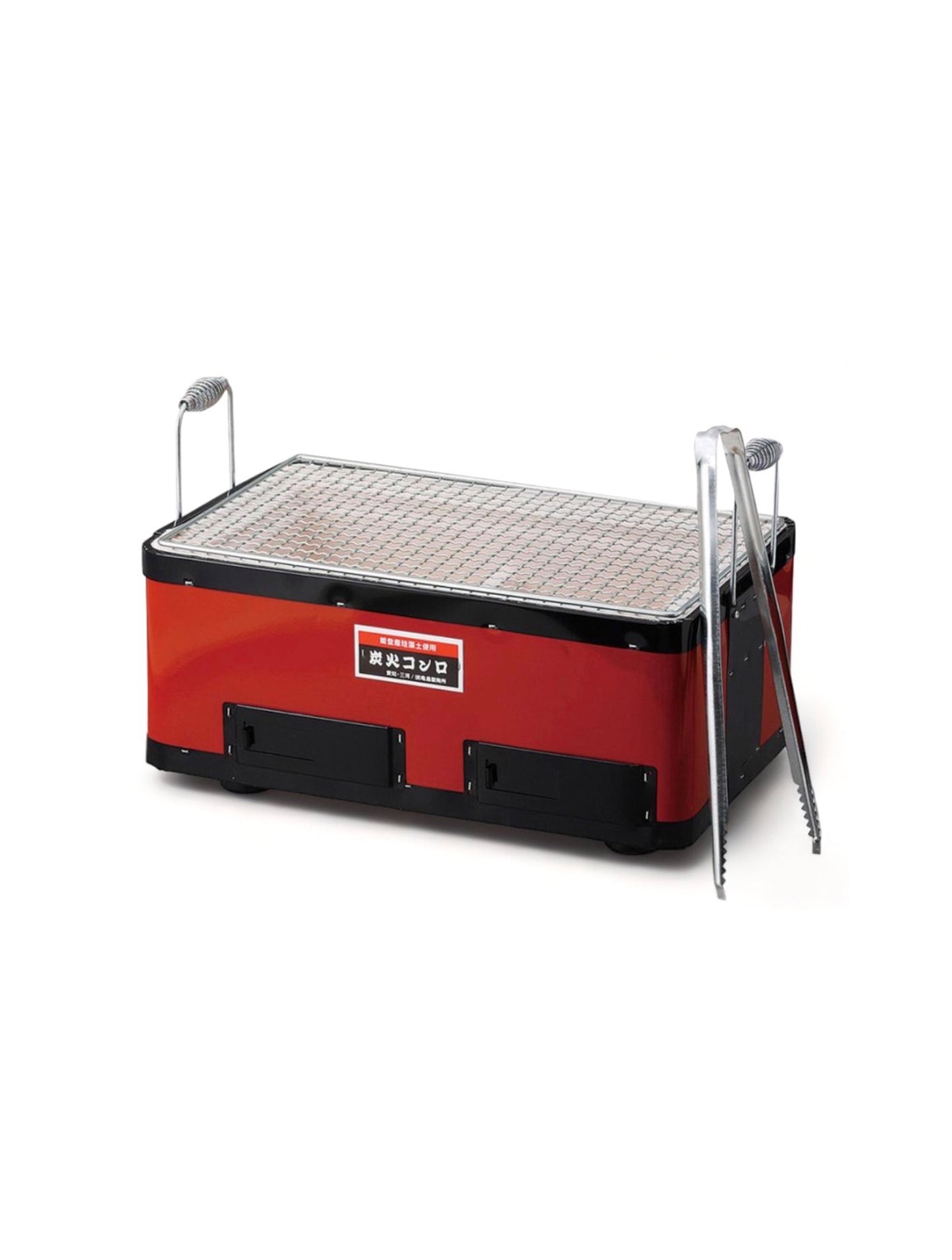 BBQ Konro Hibachi Rectangular 38.5cm Red