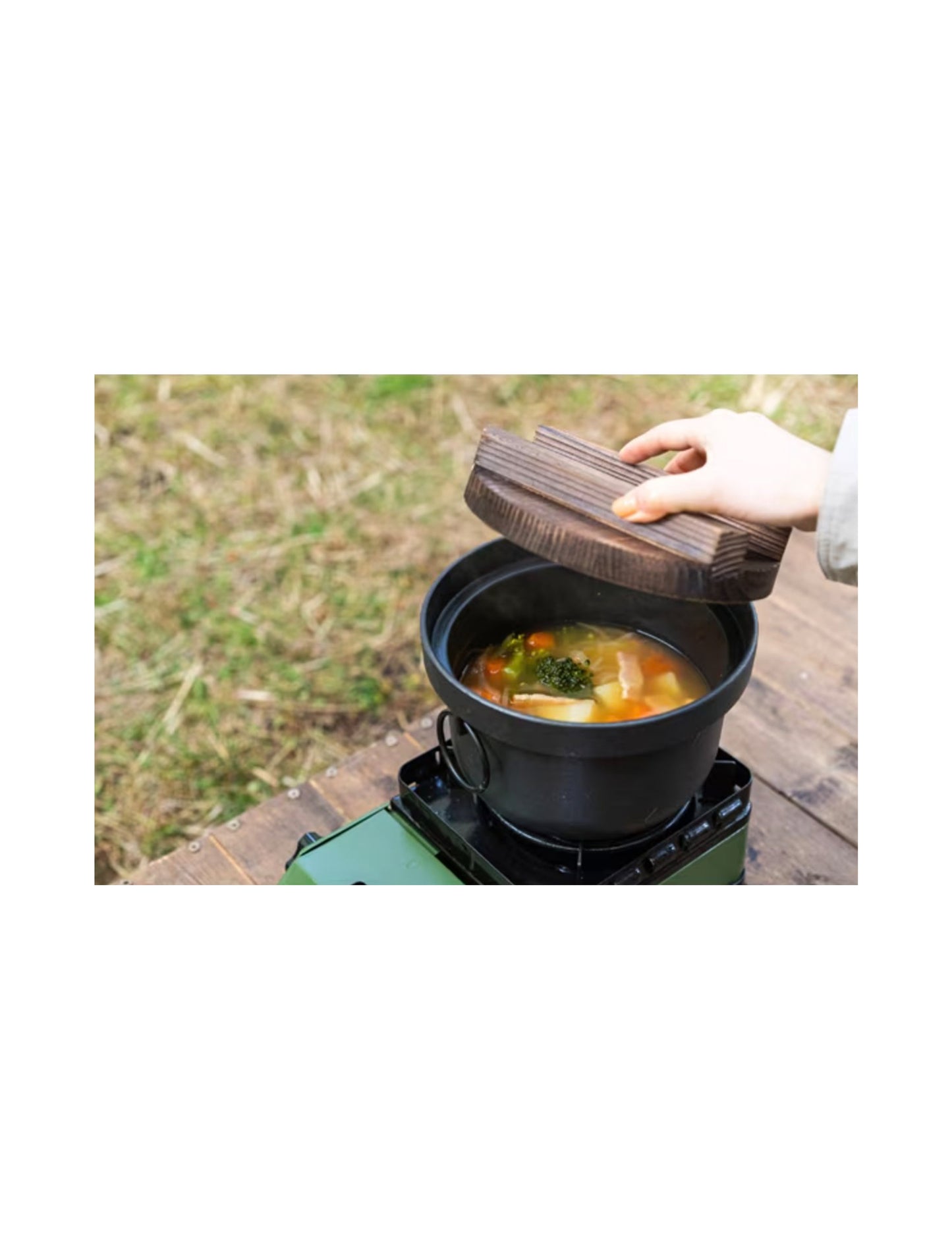 Japanese Cast Iron Rice Cooker Pot Wooden Lid 20cm 3Cups | WISTOS
