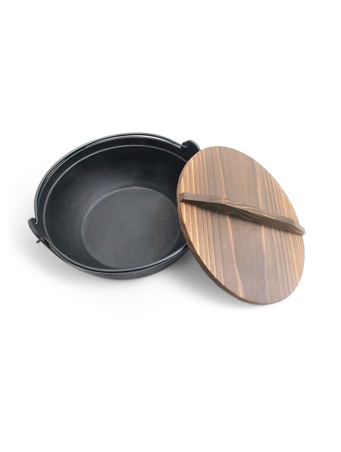 Cast Iron Round Pot with Wooden Lid 30cm | WISTOS