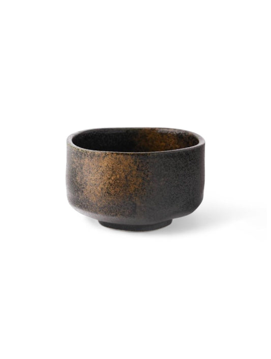 Matcha Bowl - Gold Accents Black