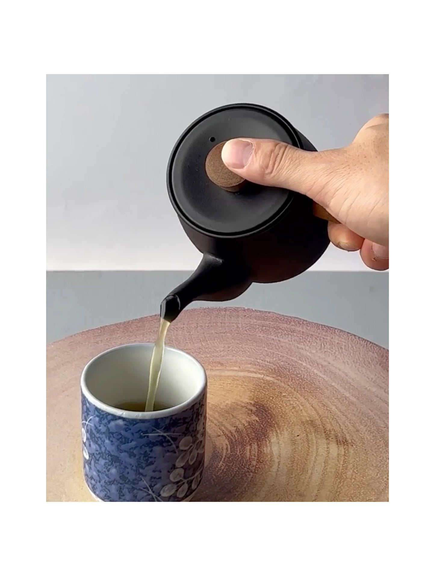 Miyaco Stainless Tea Pot 380ml, Frosty Silver / Matte Black