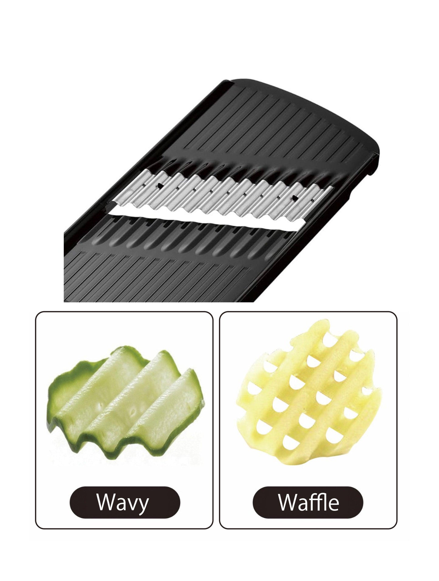 Pro Grade Wavy & Waffle Slicer Black (78mm)