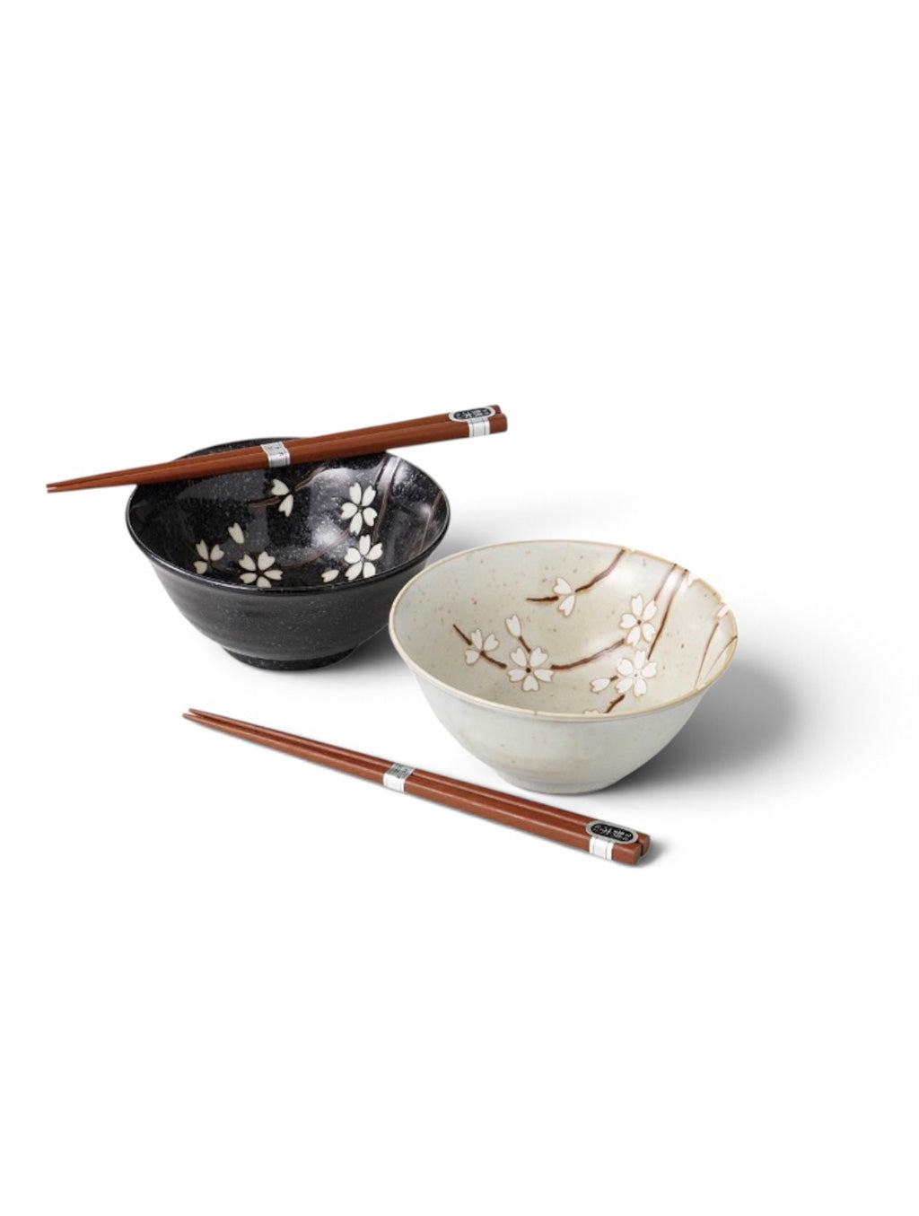 Rice Bowl Set Soshunka Pair 15cm Black & Grey
