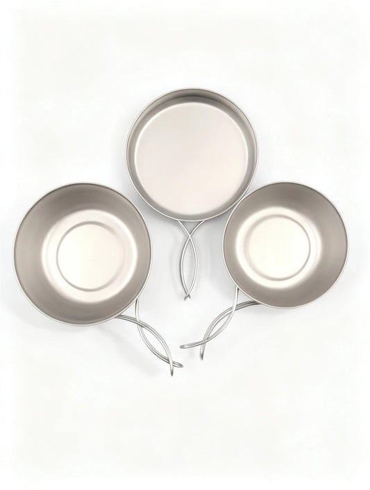 Titanium Camping Cooker 3-Piece Set with Storage Bag