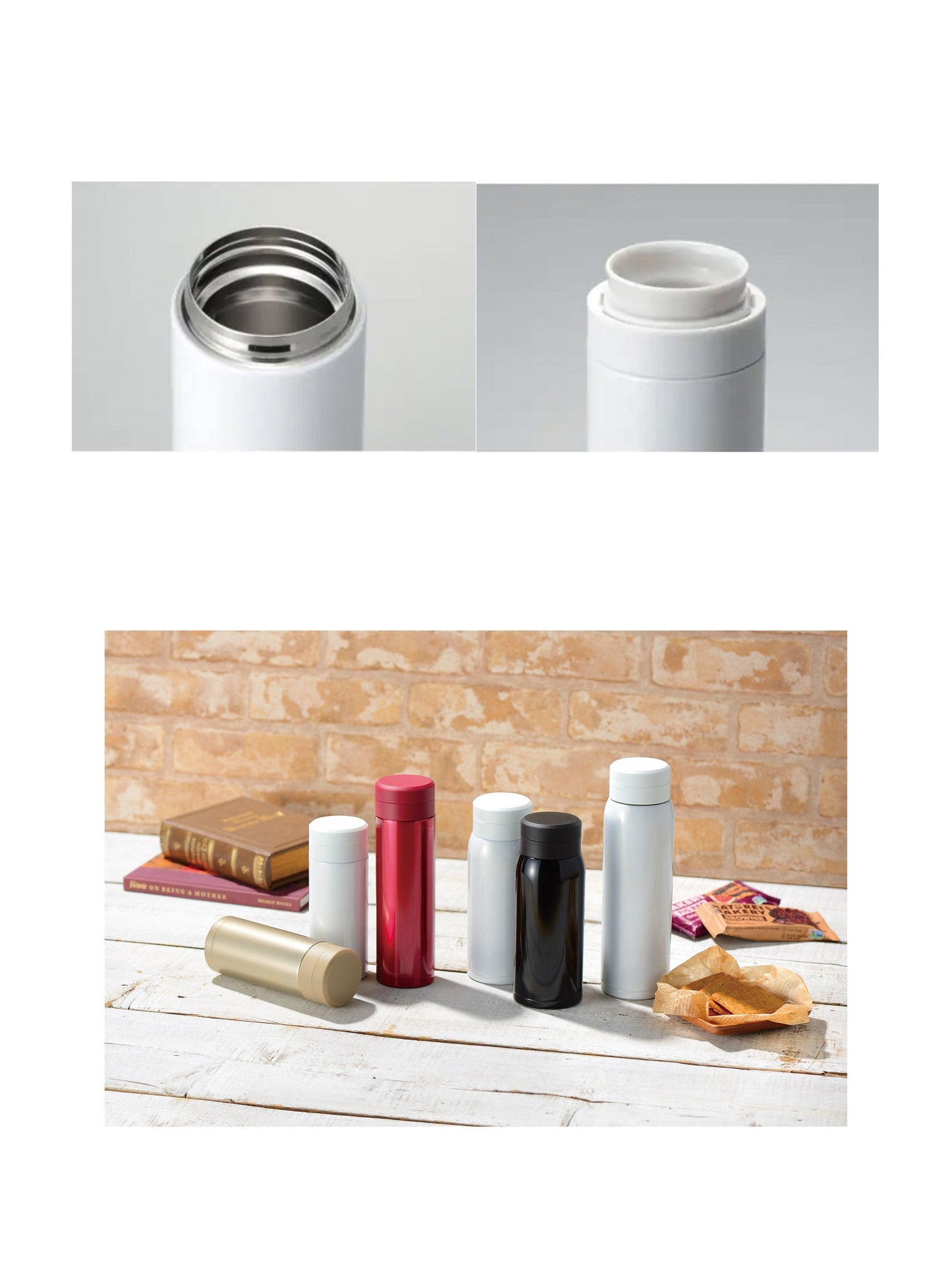 omit Insulated Screw Type Slim Flask Mug Bottle 300ml