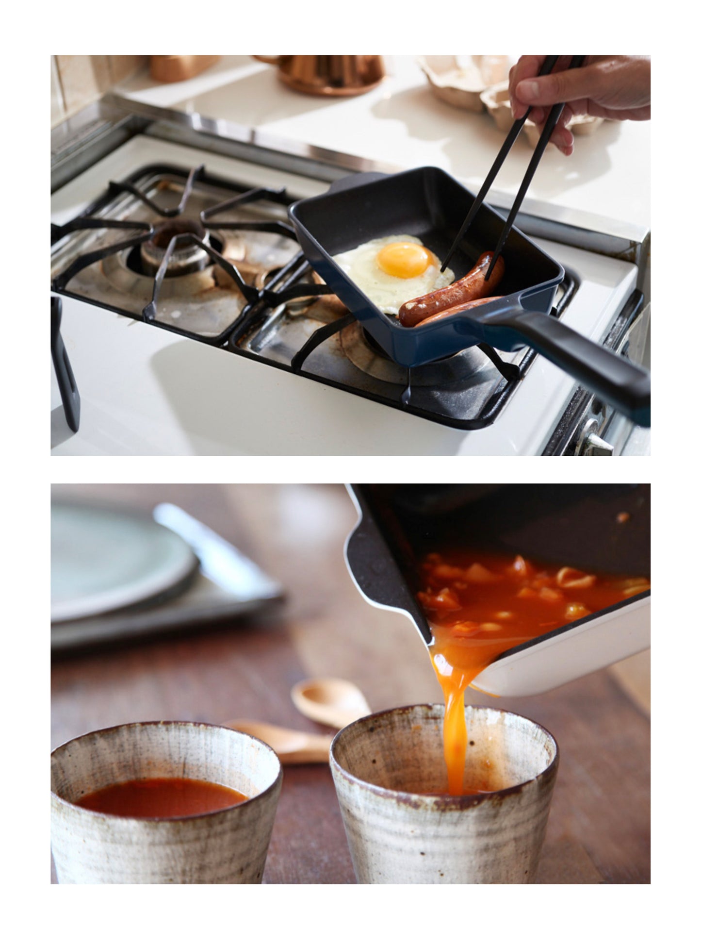 remypan egg - Non Stick Square Pan with Lid & Turner 3P Set