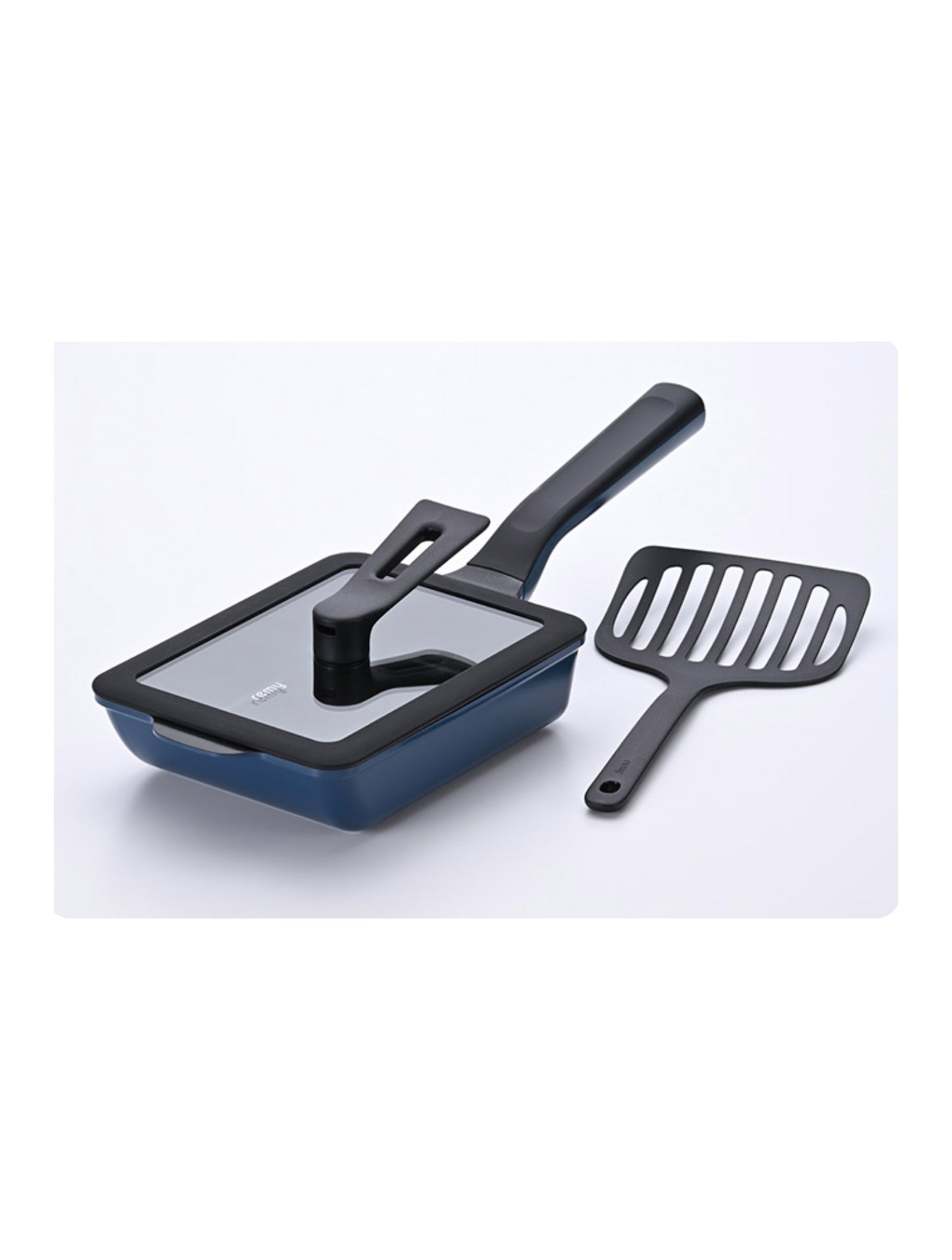 remypan egg - Non Stick Square Pan with Lid & Turner 3P Set