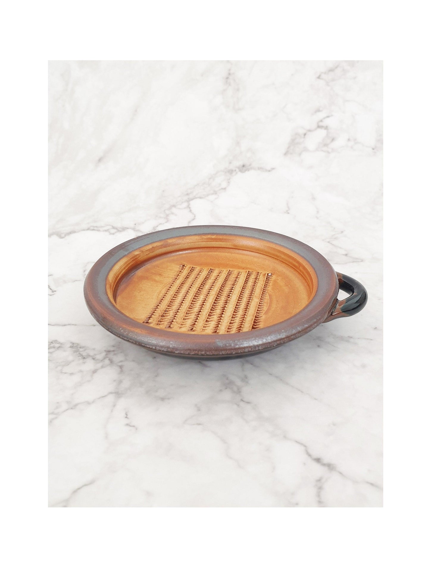 Tenmokusabi Ceramic Grater Plate