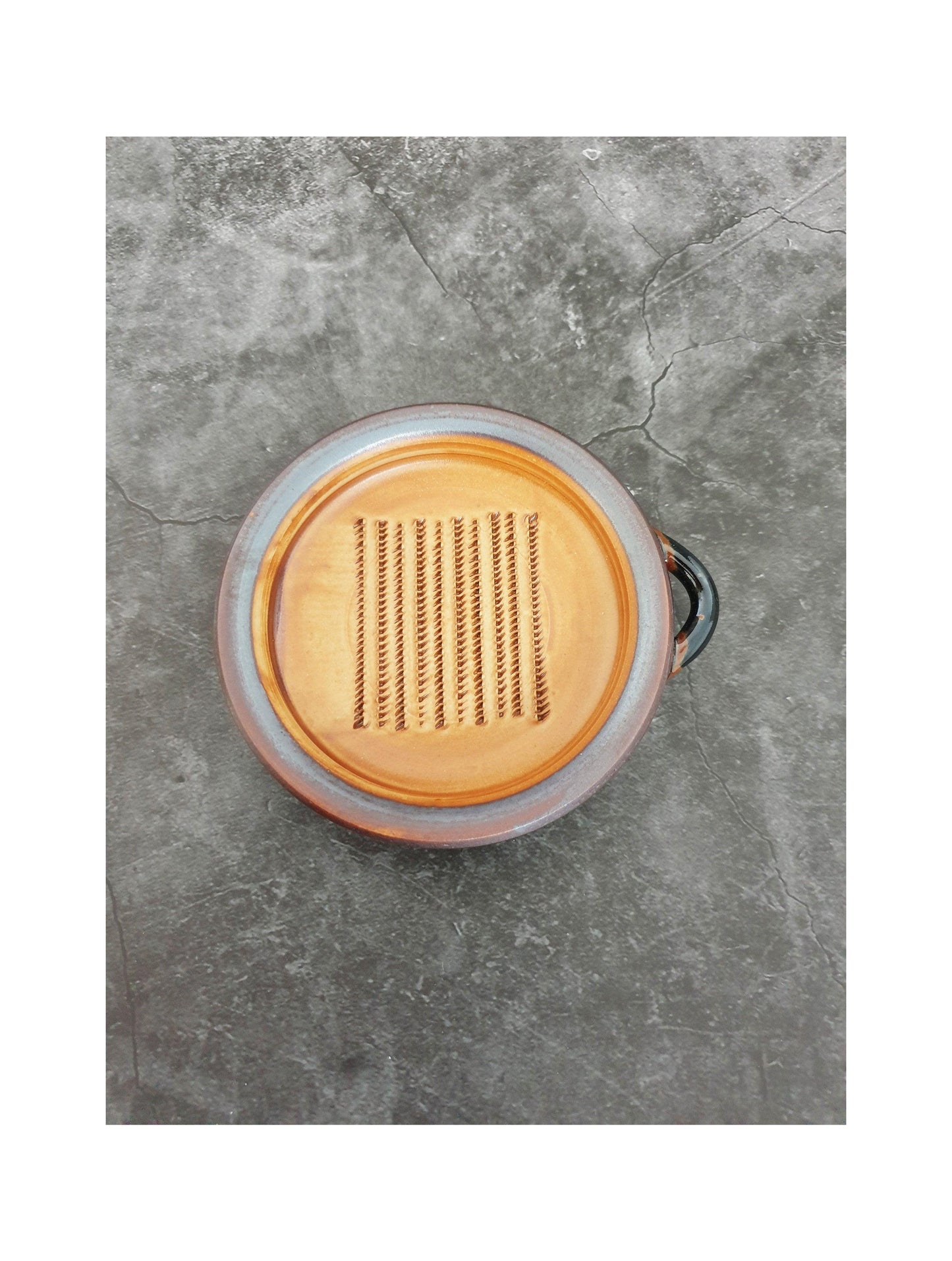 Tenmokusabi Ceramic Grater Plate