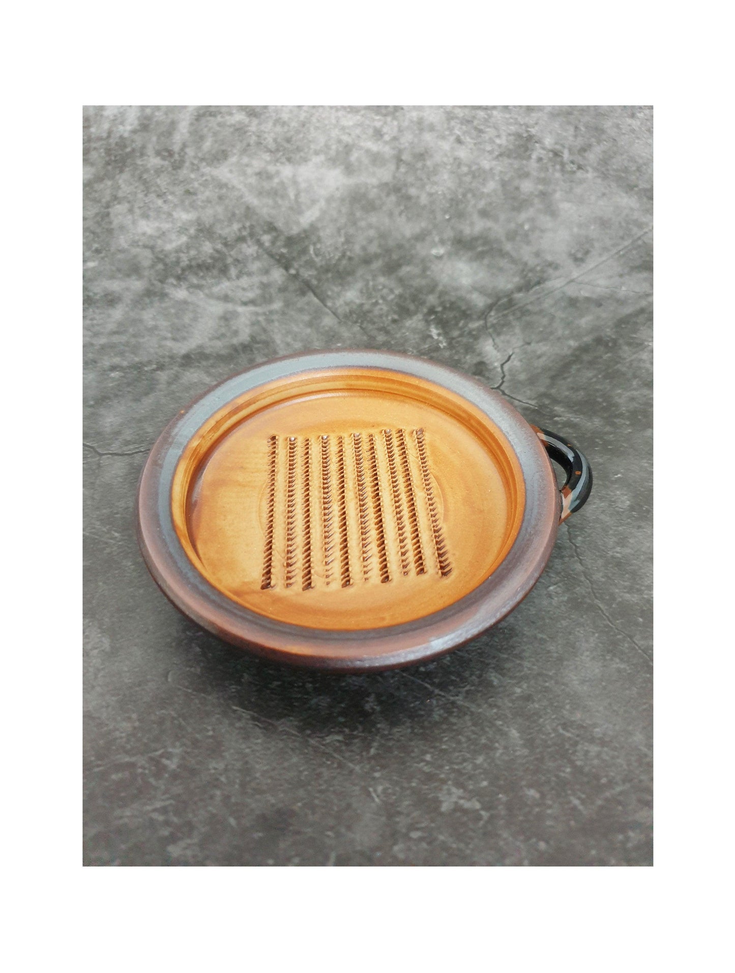 Tenmokusabi Ceramic Grater Plate