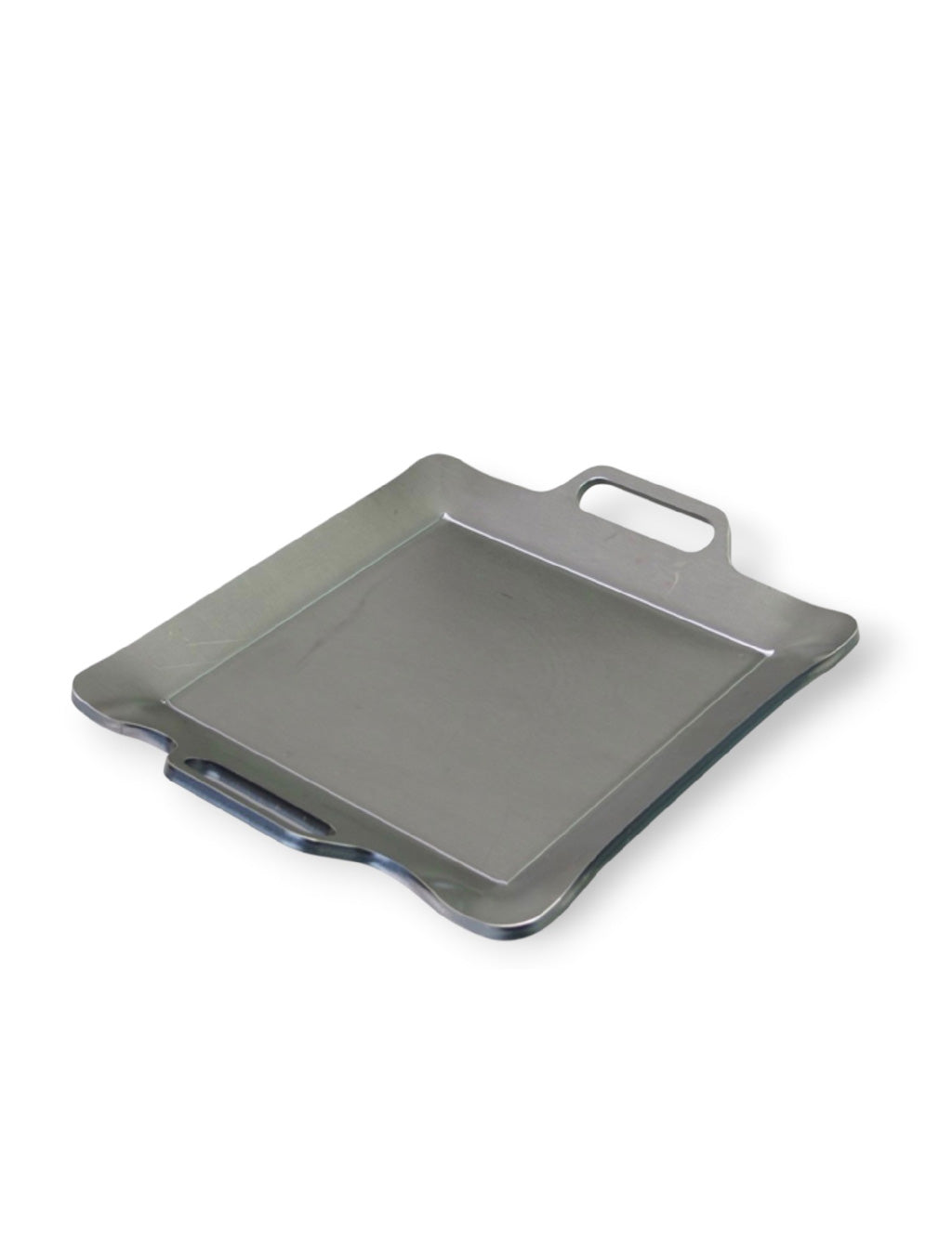 Extra Thick 9mm Iron BBQ Grill Plate 25cm, Heavy Duty Steel Griddle Silver
