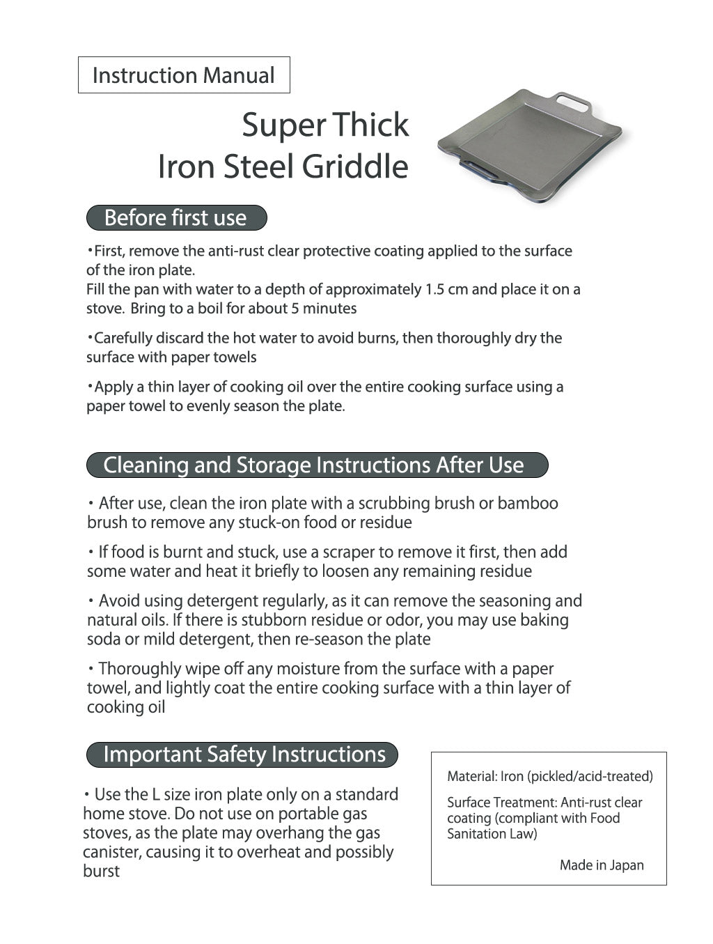 Extra Thick 9mm Iron BBQ Grill Plate 25cm, Heavy Duty Steel Griddle Silver