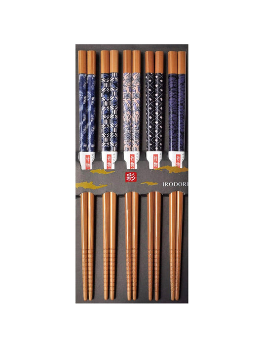 Bamboo Chopsticks Dyed Indigo 5p 22.5cm