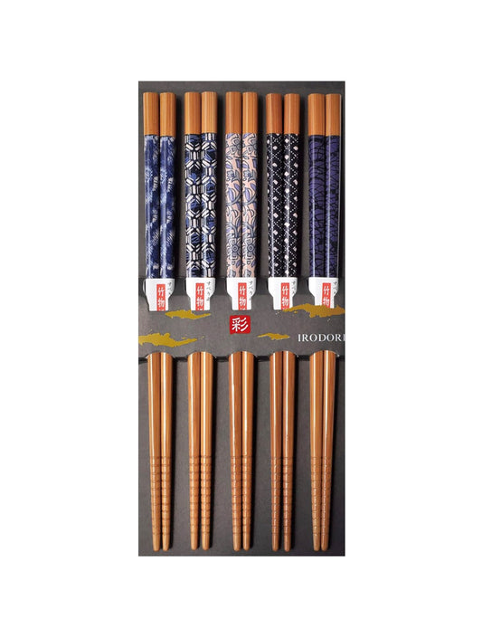 Bamboo Chopsticks Dyed Indigo 5p 22.5cm