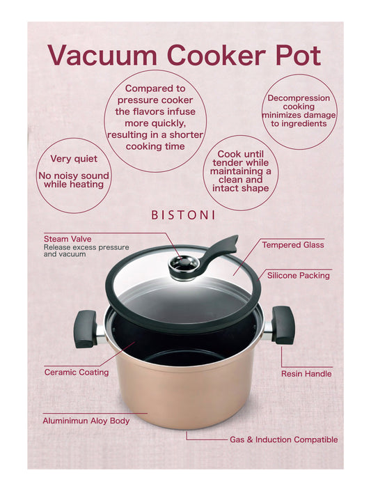 BISTONI Induction Compatible Vacuum Cooker Pot 24cm