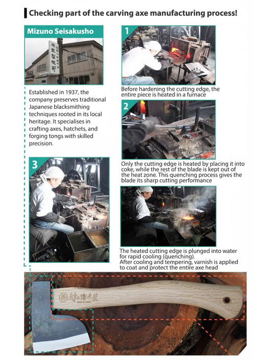 Carving Axe Hatchet 500g with Leather Case