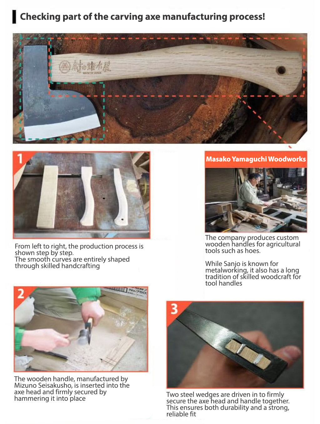 Carving Axe Hatchet 500g with Leather Case