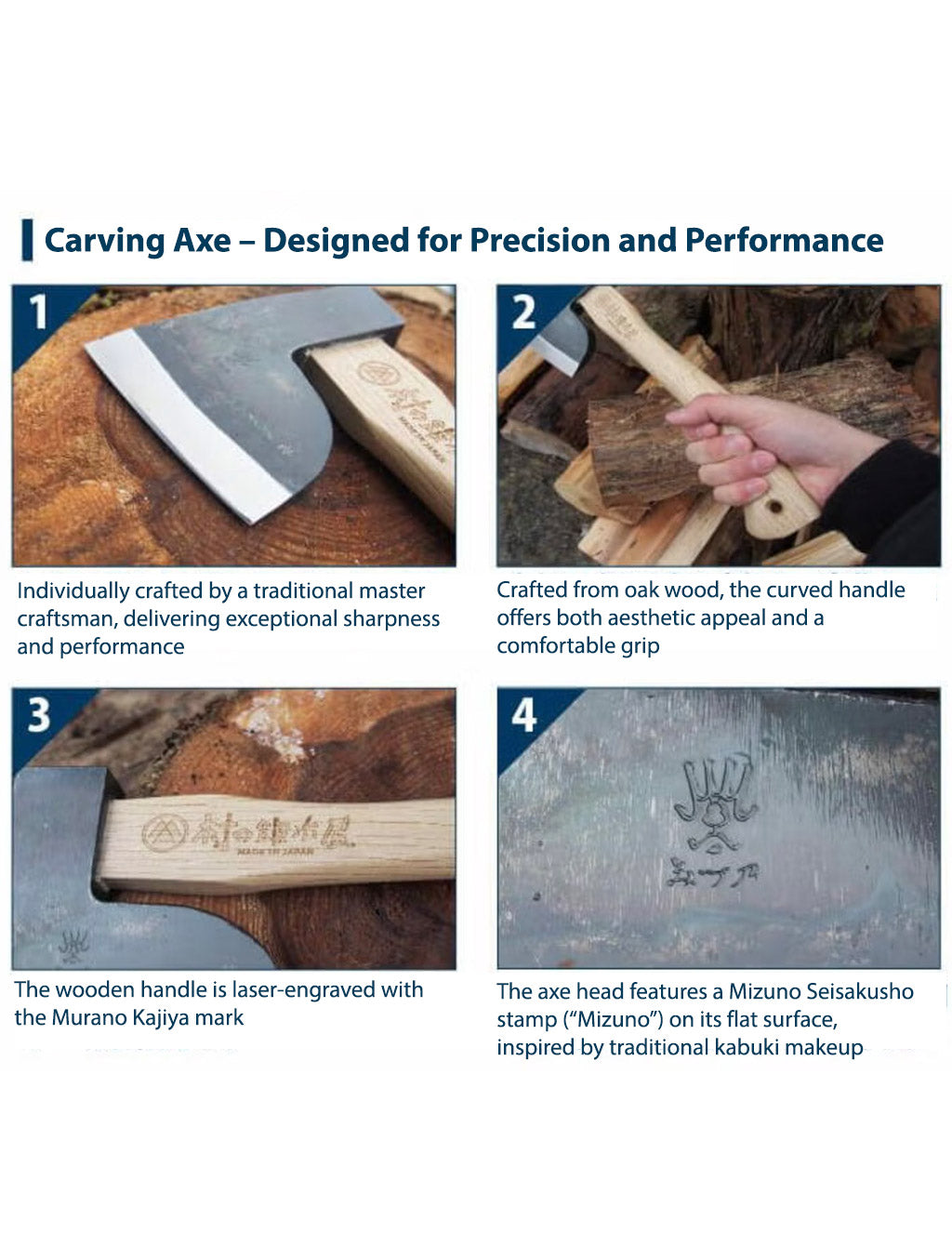 Carving Axe Hatchet 500g with Leather Case