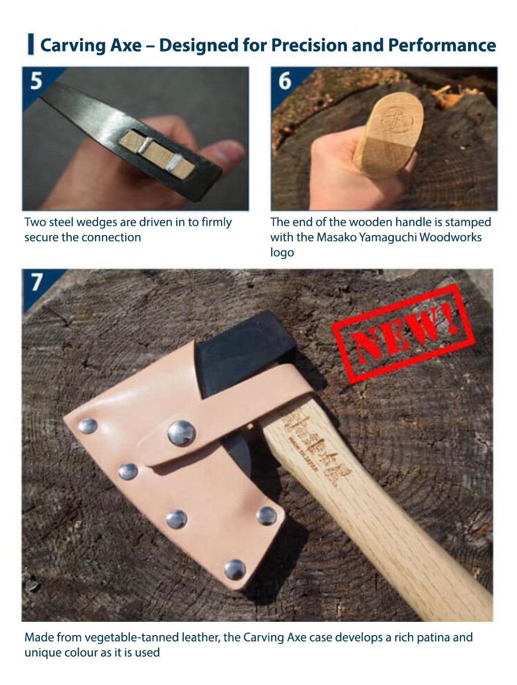 Carving Axe Hatchet 500g with Leather Case