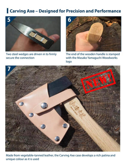 Carving Axe Hatchet 500g with Leather Case