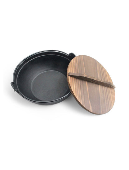Cast Iron Round Pot with Wooden Lid 30cm | WISTOS