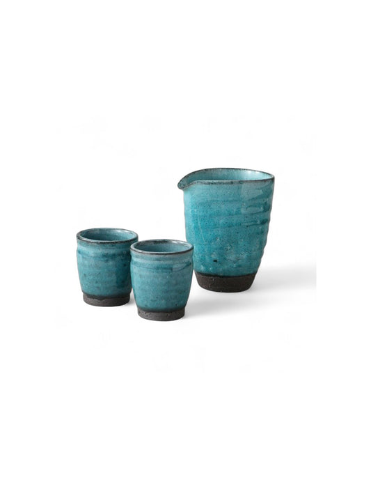Cold Sake Set - Kobiki Blue 3P Set