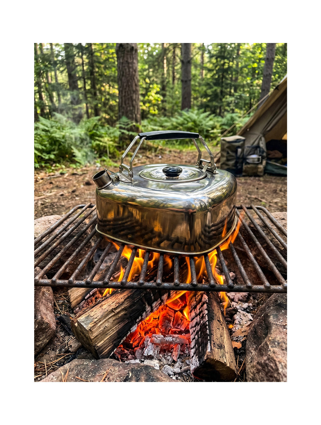 Cube Kettle Flat Stainless Kettle Camping 2.8L
