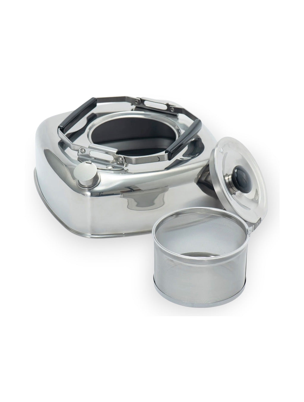 Cube Kettle Flat Stainless Kettle Camping 2.8L