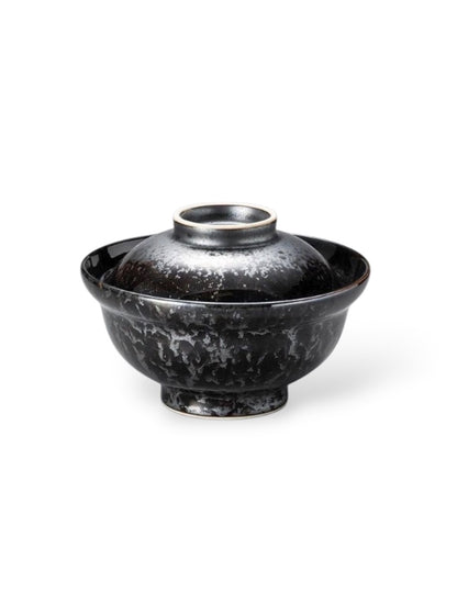 Donburi Lidded Rice Bowl 16cm Black Pearl