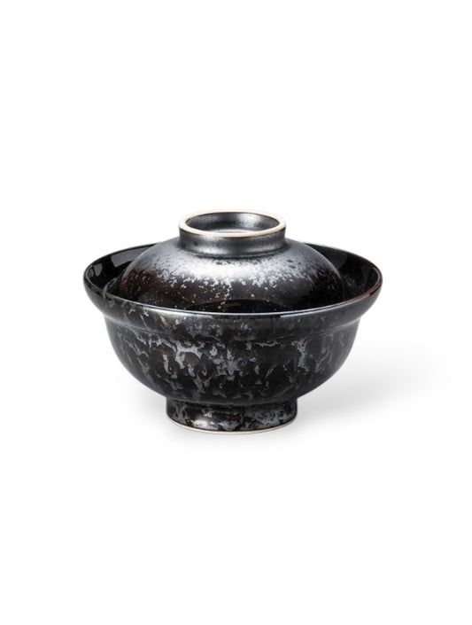 Donburi Lidded Rice Bowl 16cm Black Pearl
