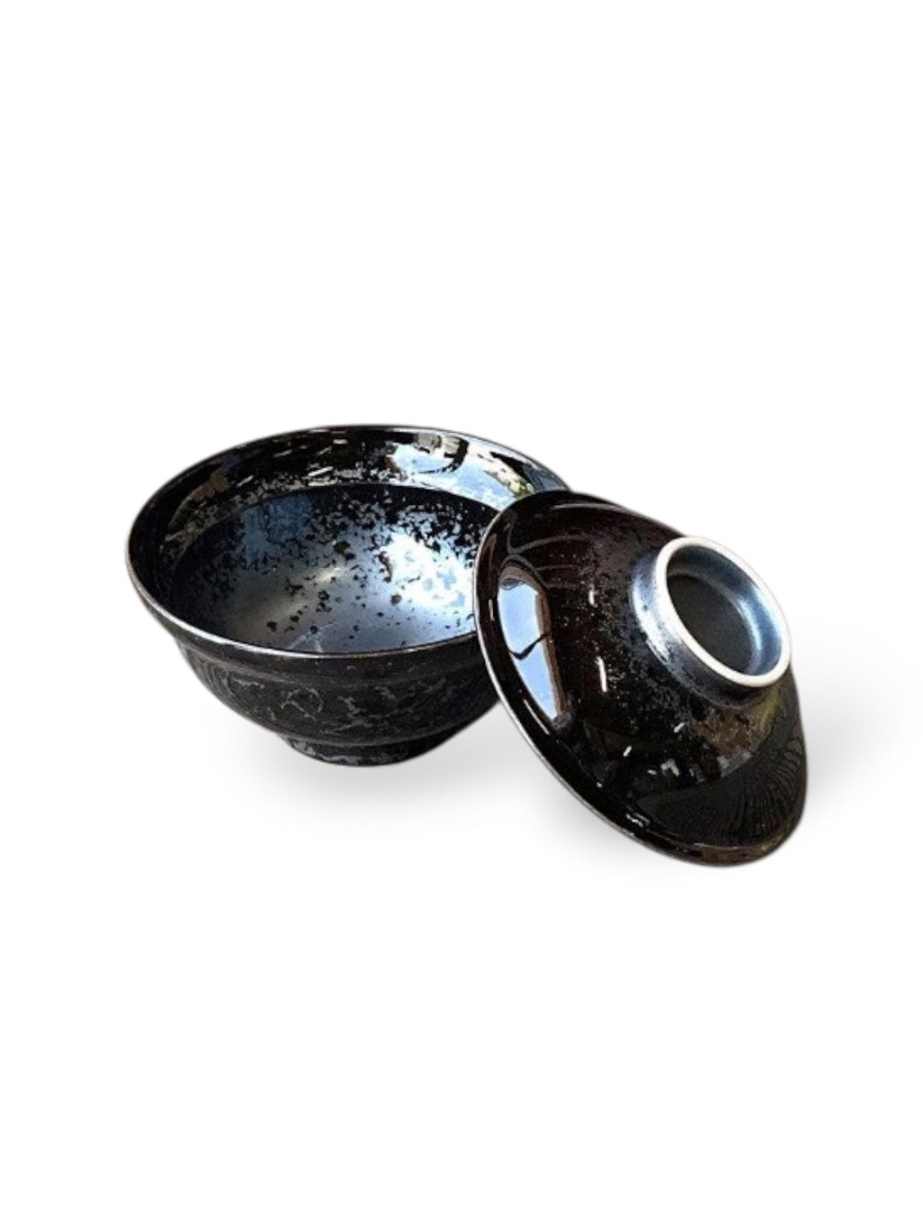 Donburi Lidded Rice Bowl 16cm Black Pearl