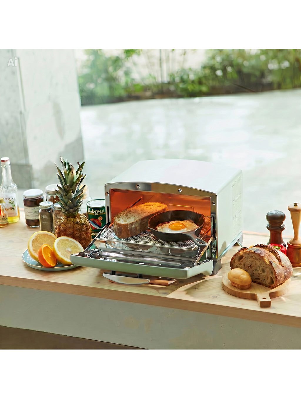 Sengoku Graphite Grill & Toaster Oven GREEN - Japanese Mini Oven