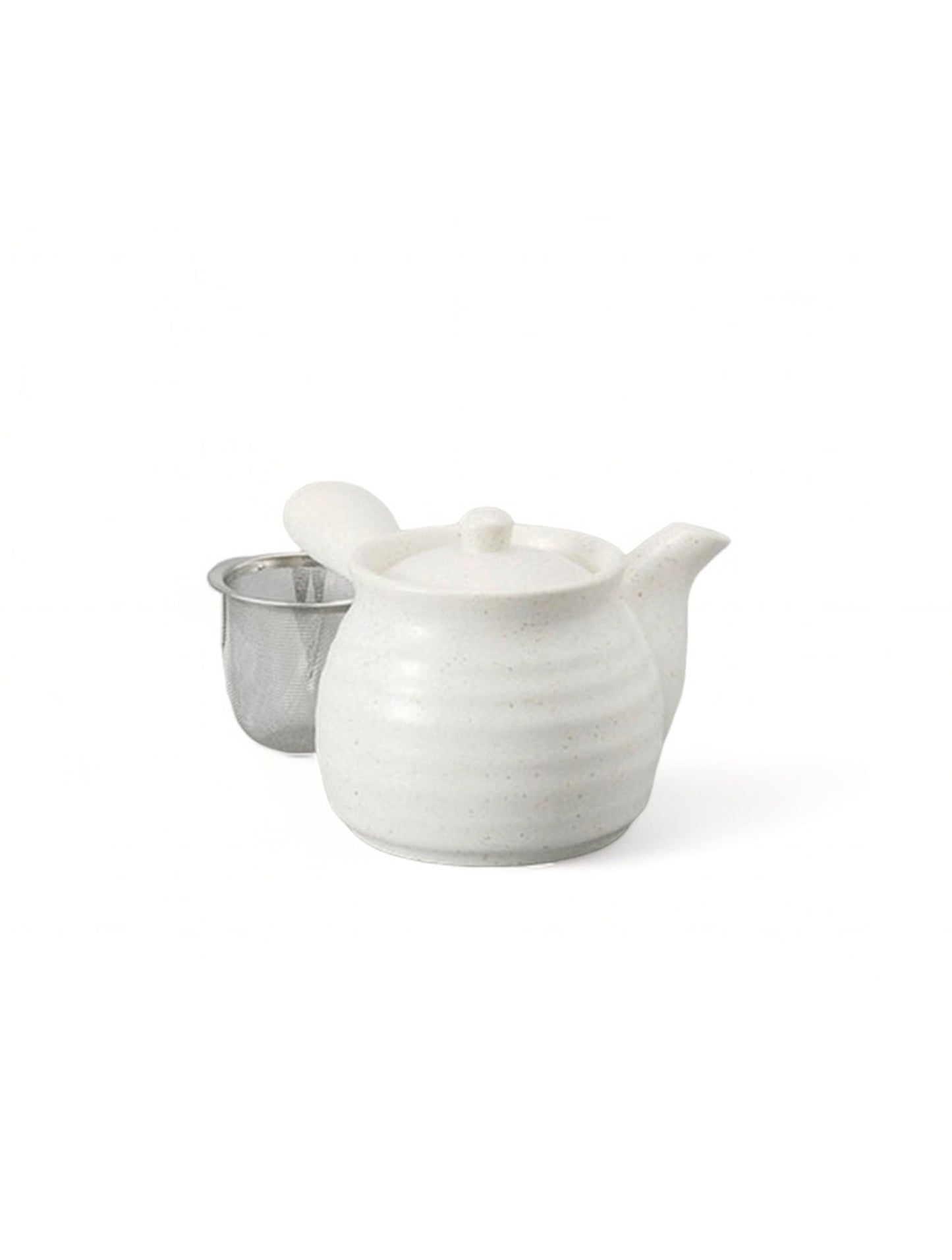 Japanese Teapot Hakuyu with Strainer, White