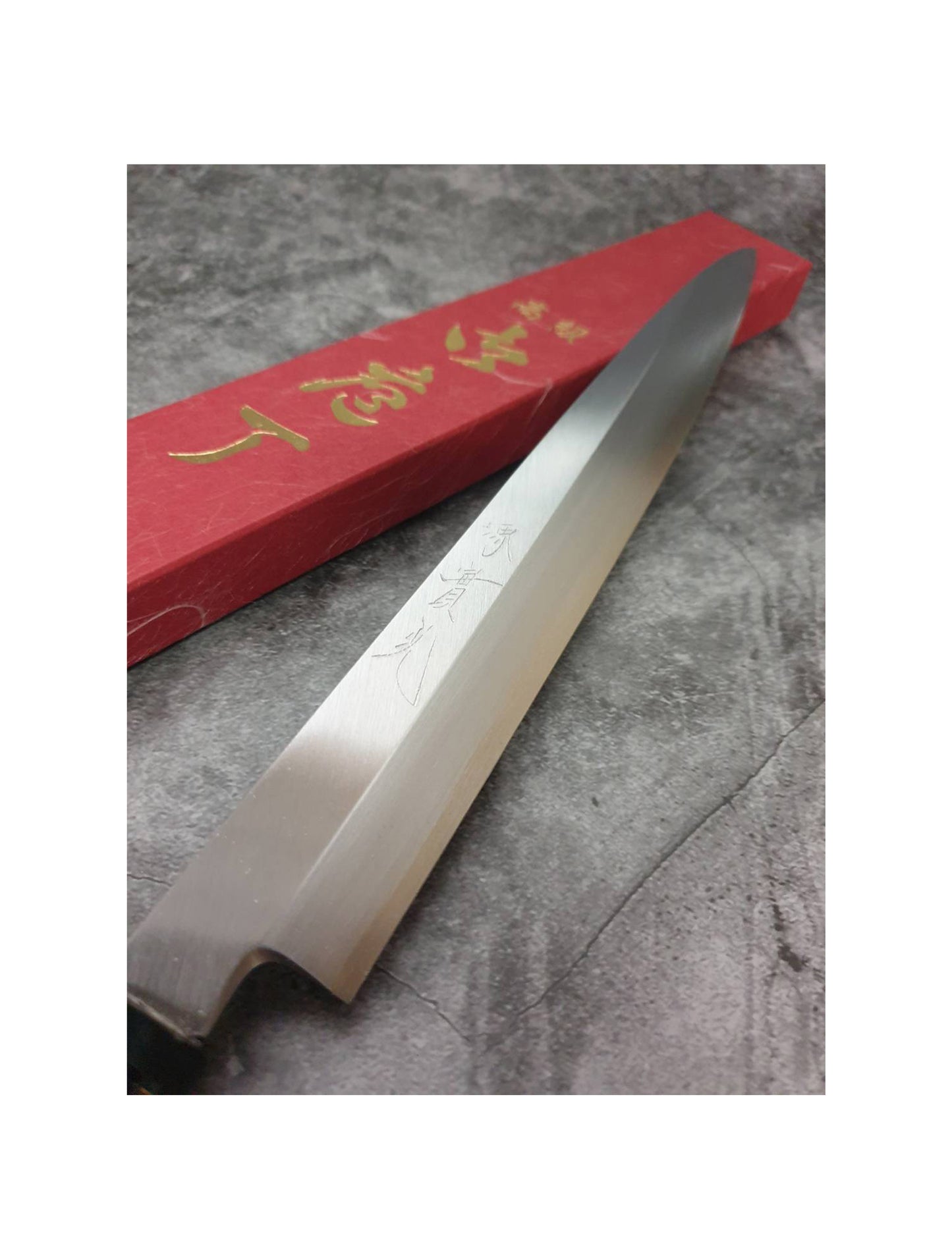 Jikko Sashimi Knife, Montanren, Carbon Steel Blue2 270mm