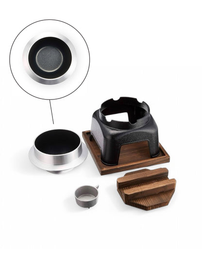Kamado Table Top Rice Cooker Set Aluminium 1cup Large Black
