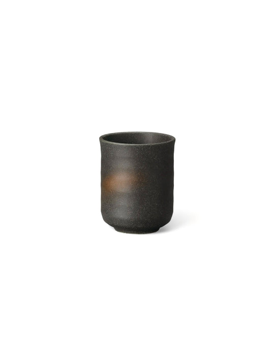 Japanese Tea Cup Kuro Iga long Yunomi Black