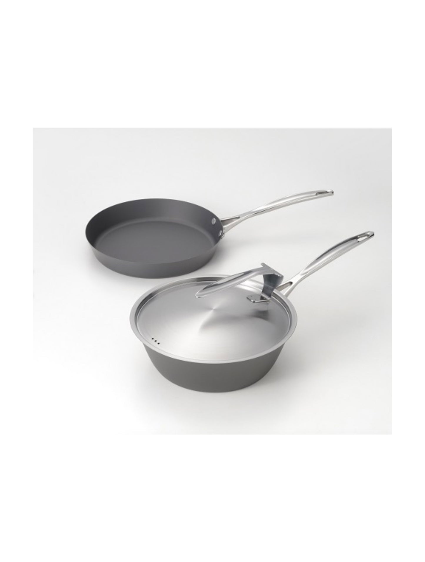 Kurotsuchi - Nitriding Iron Frypan & Stir Frying Pan Set 24cm with Lid