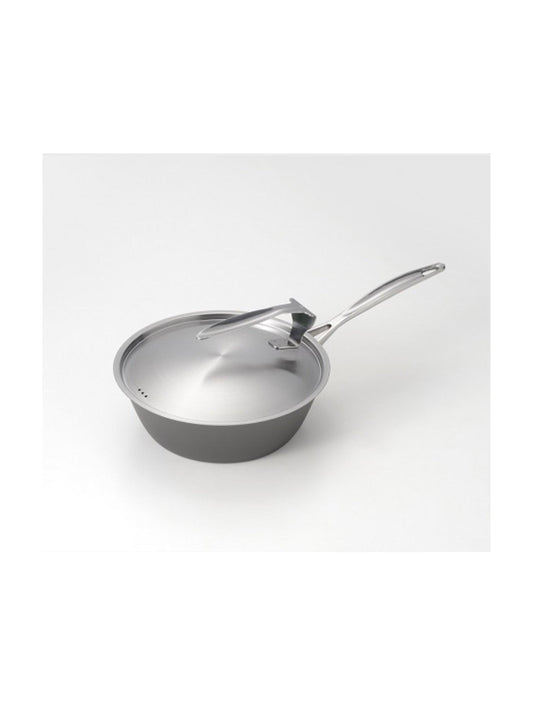 Kurotsuchi - Nitrided Iron Stir Frypan Frying Pan 24cm with Lid