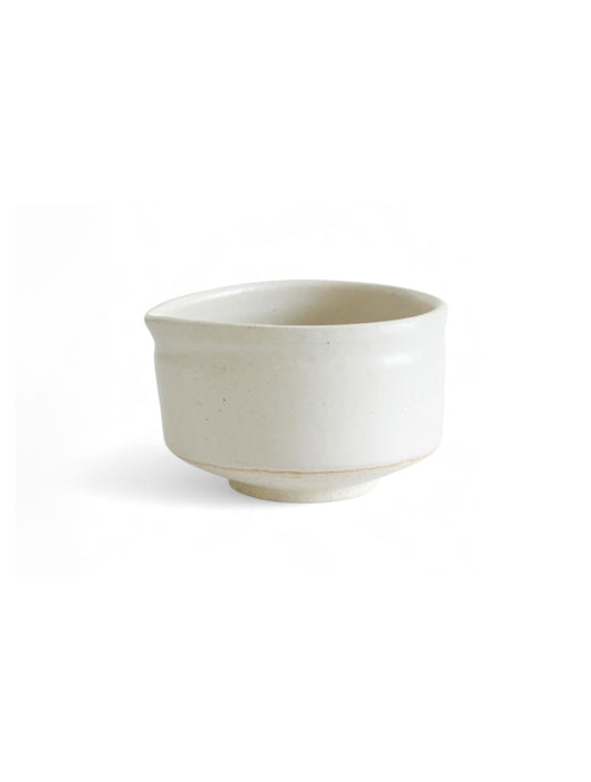 Matcha Bowl - Side Spout White Clay