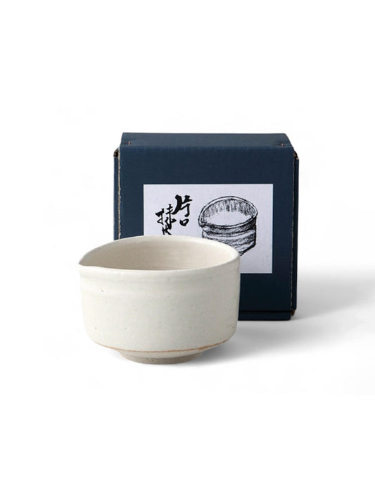 Matcha Bowl - Side Spout White Clay