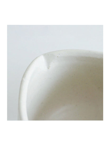 Matcha Bowl - Side Spout White Clay