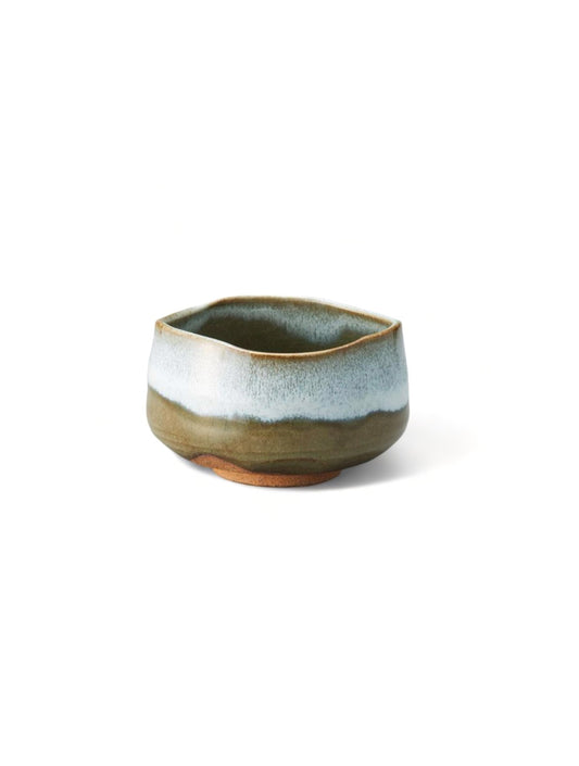 Matcha Bowl - Unofu Nagashi White/Green