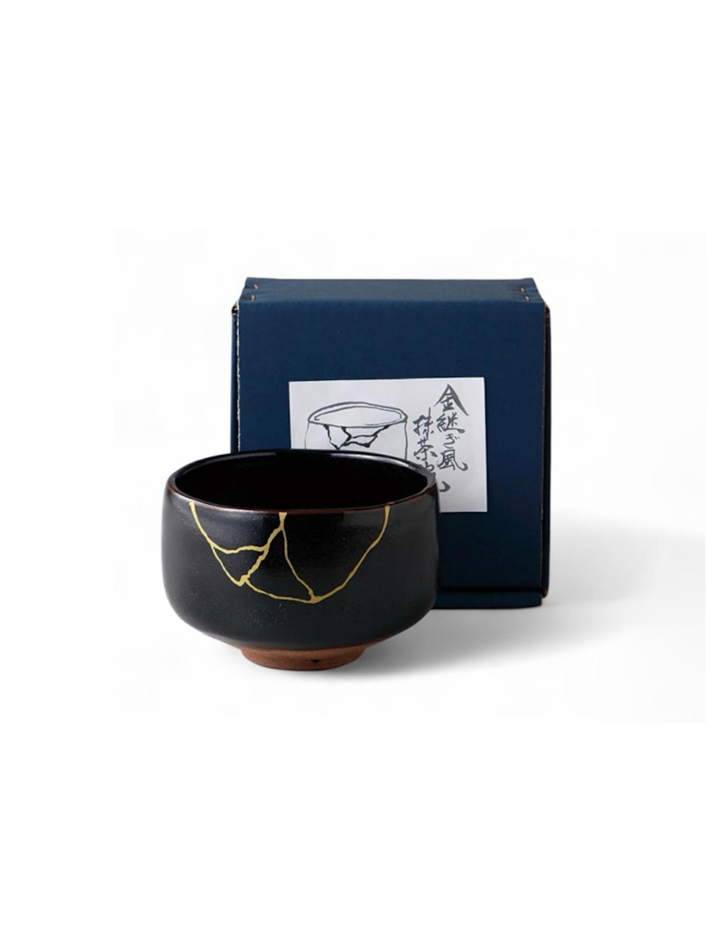 Matcha Bowl - Kintsugi Design Black