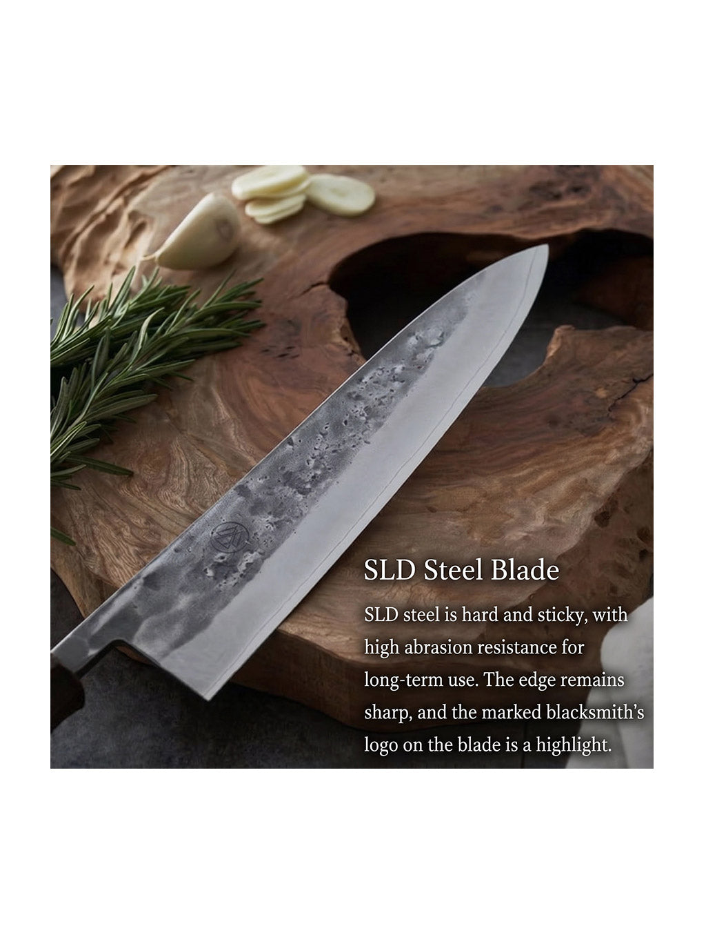 SLD Steel Chef Knife Gyuto Naguri Finish 21cm