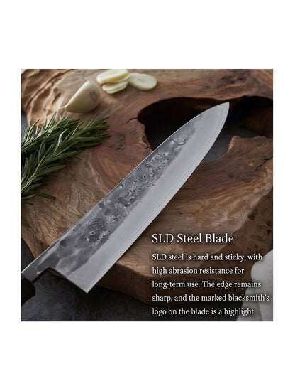 SLD Steel Chef Knife Gyuto Naguri Finish 21cm