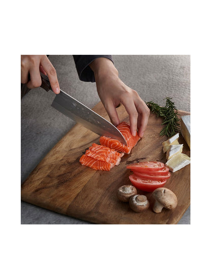 SLD Steel Santoku Knife Naguri Finish 16.5cm