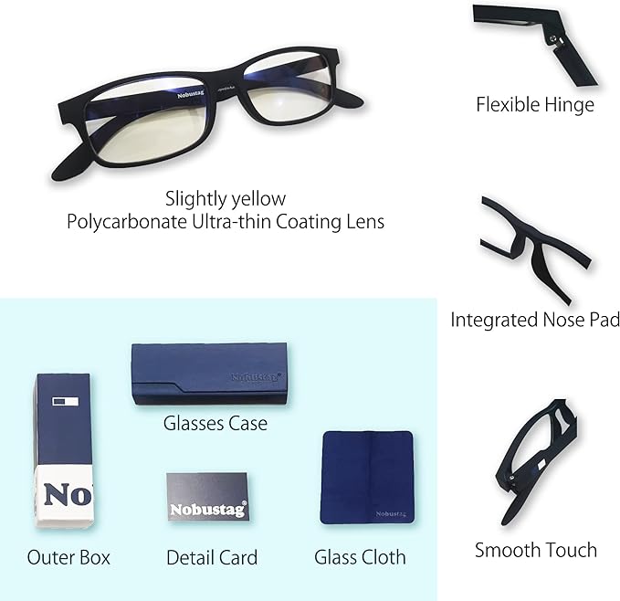 Nobustag - Blue light blocking, UV protection, Sun Glasses