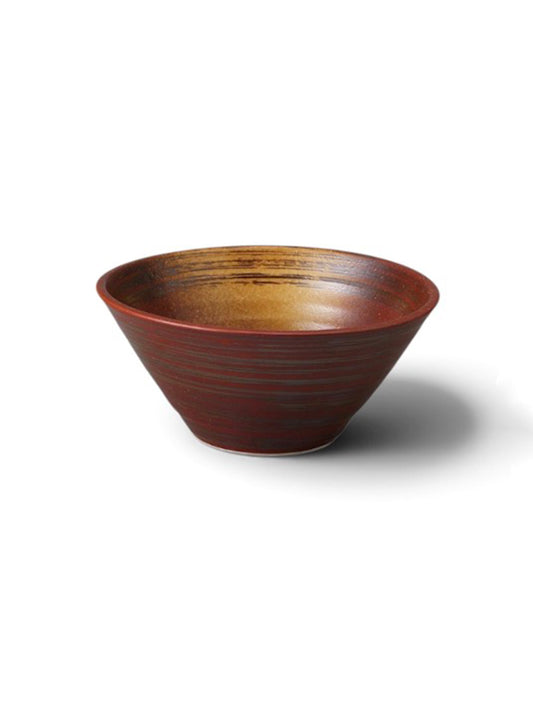 Noodle Bowl Sabi-Aka Suirin Size 6.5, 19.5cm Red