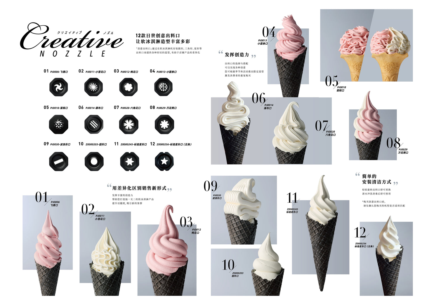 NISSEI Japanese Gravity Feed Benchtop Soft Serve Machine Double Flavour CI-7548AEC