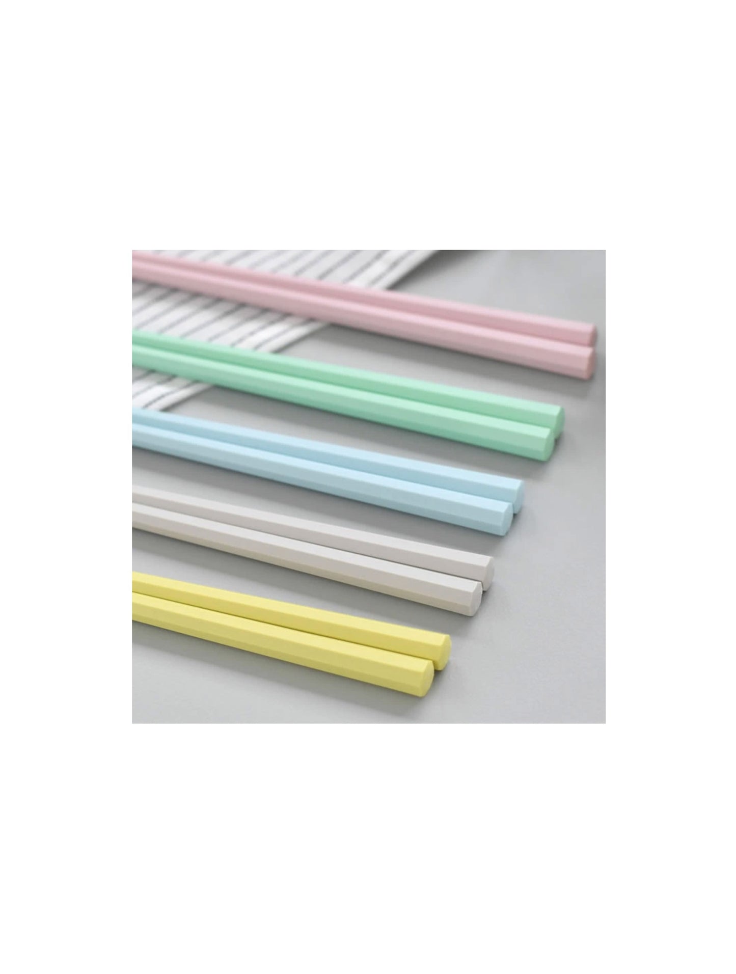 Octagonal PBT Pastel Chopsticks 5p 23cm